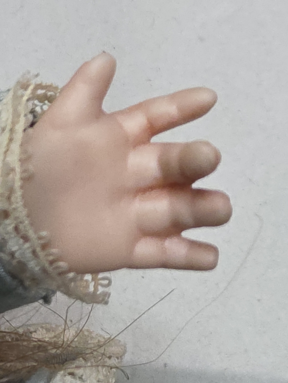 VINTAGE BRU JNE BERDINE FRENCH REPRODUCTION BISQUE DOLL COMES W/ ALL SHOWN - Picture 10 of 16